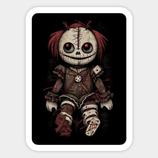 Gothic Voodoo Doll - Scary Doll Design Sticker